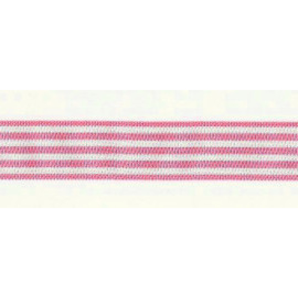 Nastro di Raso a Righe - Rosa e Bianco 16 mm